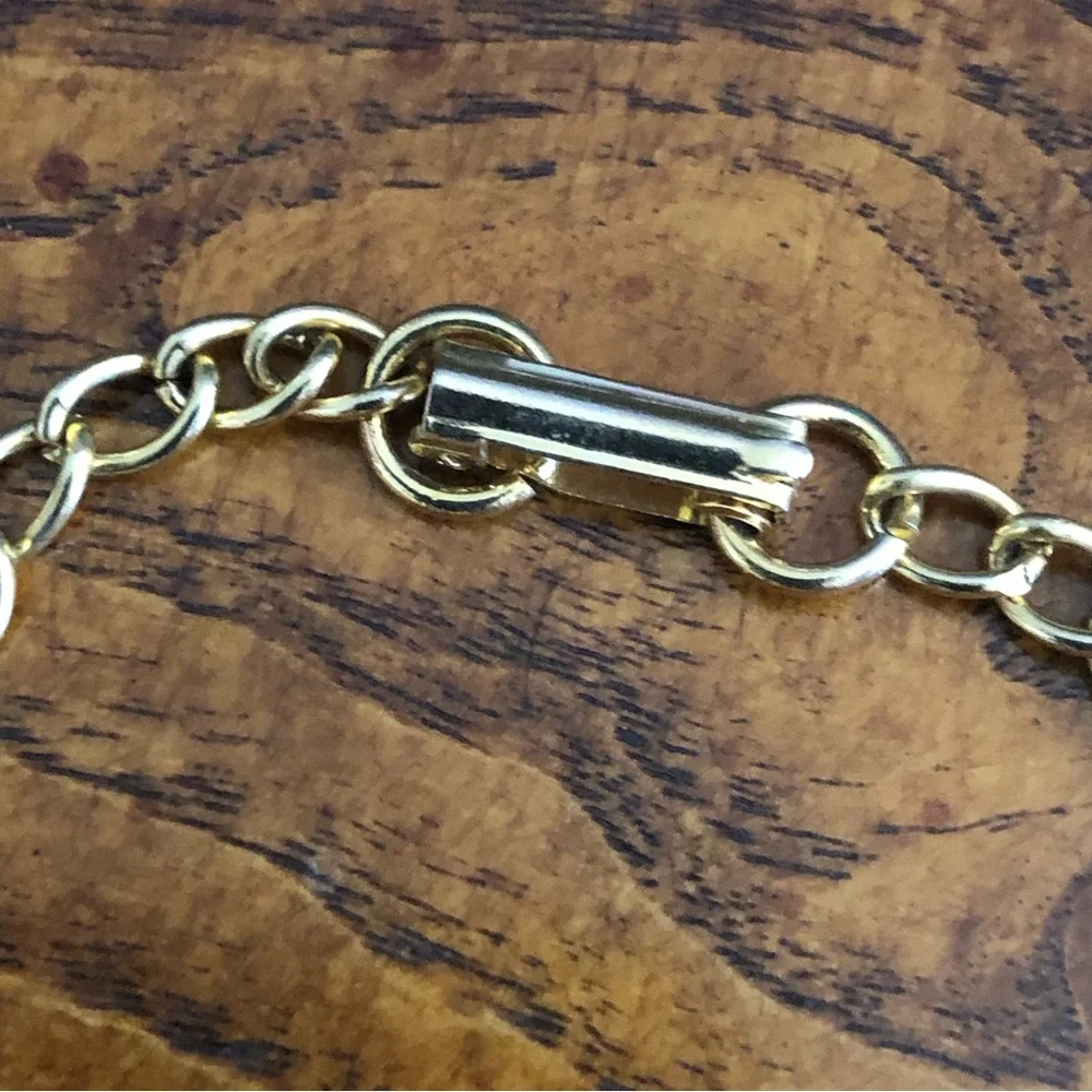 Vintage dancing ballerina rhinestone eye girls charm bracelet